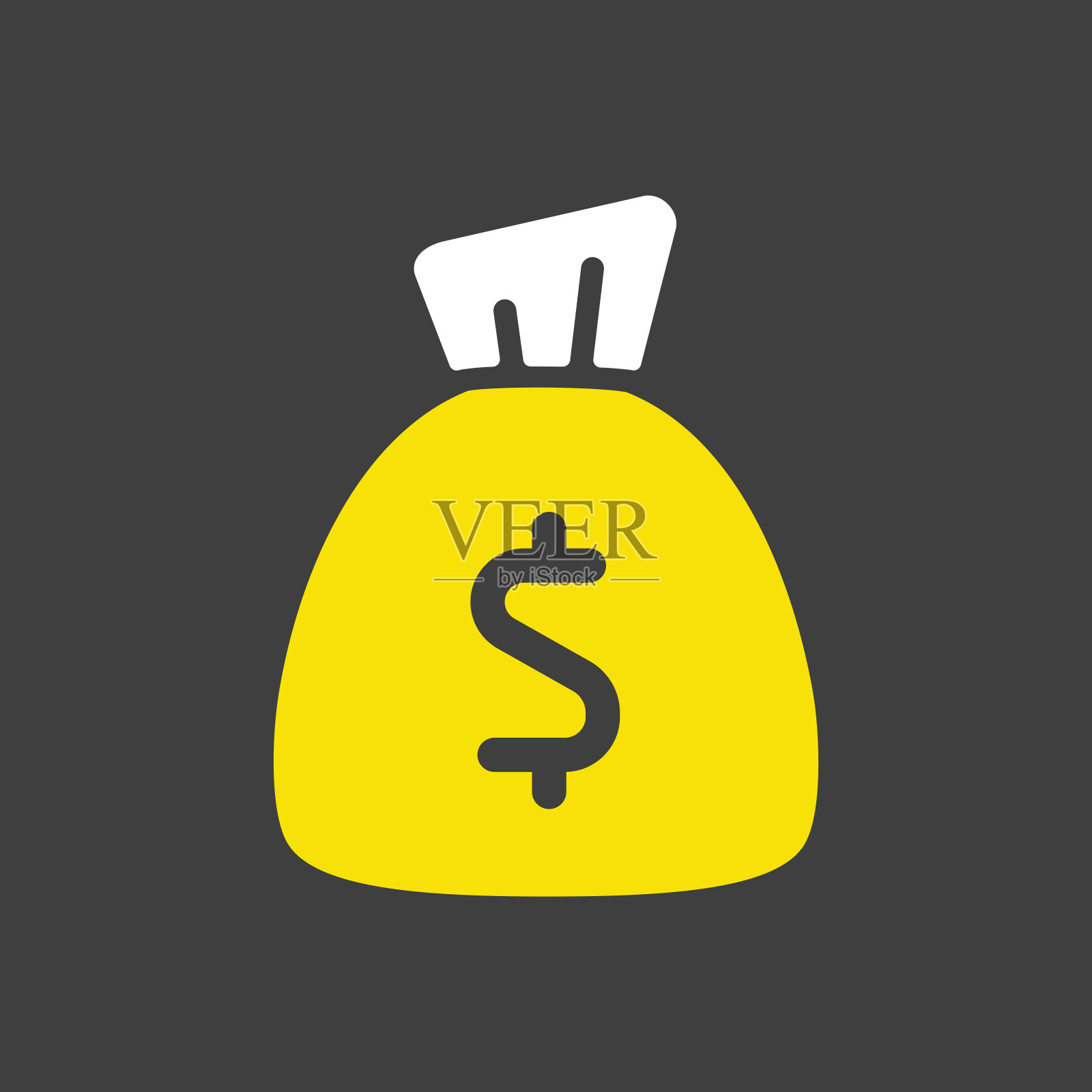 钱袋轮廓图标矢量。财政的迹象插画图片素材