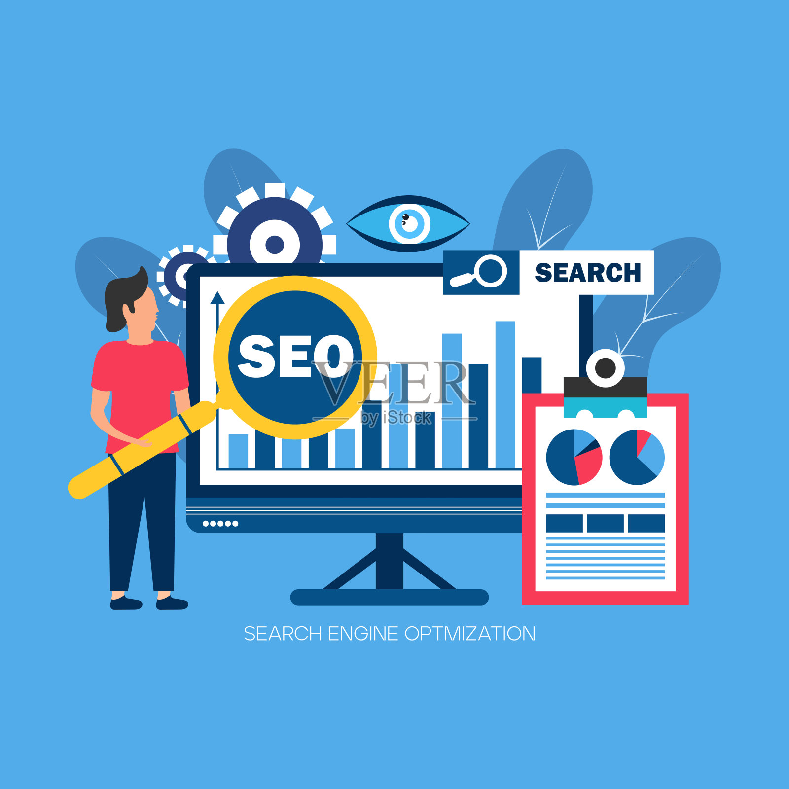 搜索引擎优化的概念插画图片素材