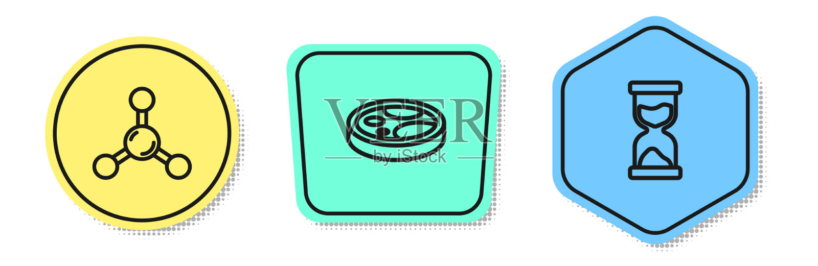 在培养皿中放置有细菌的分子插画图片素材