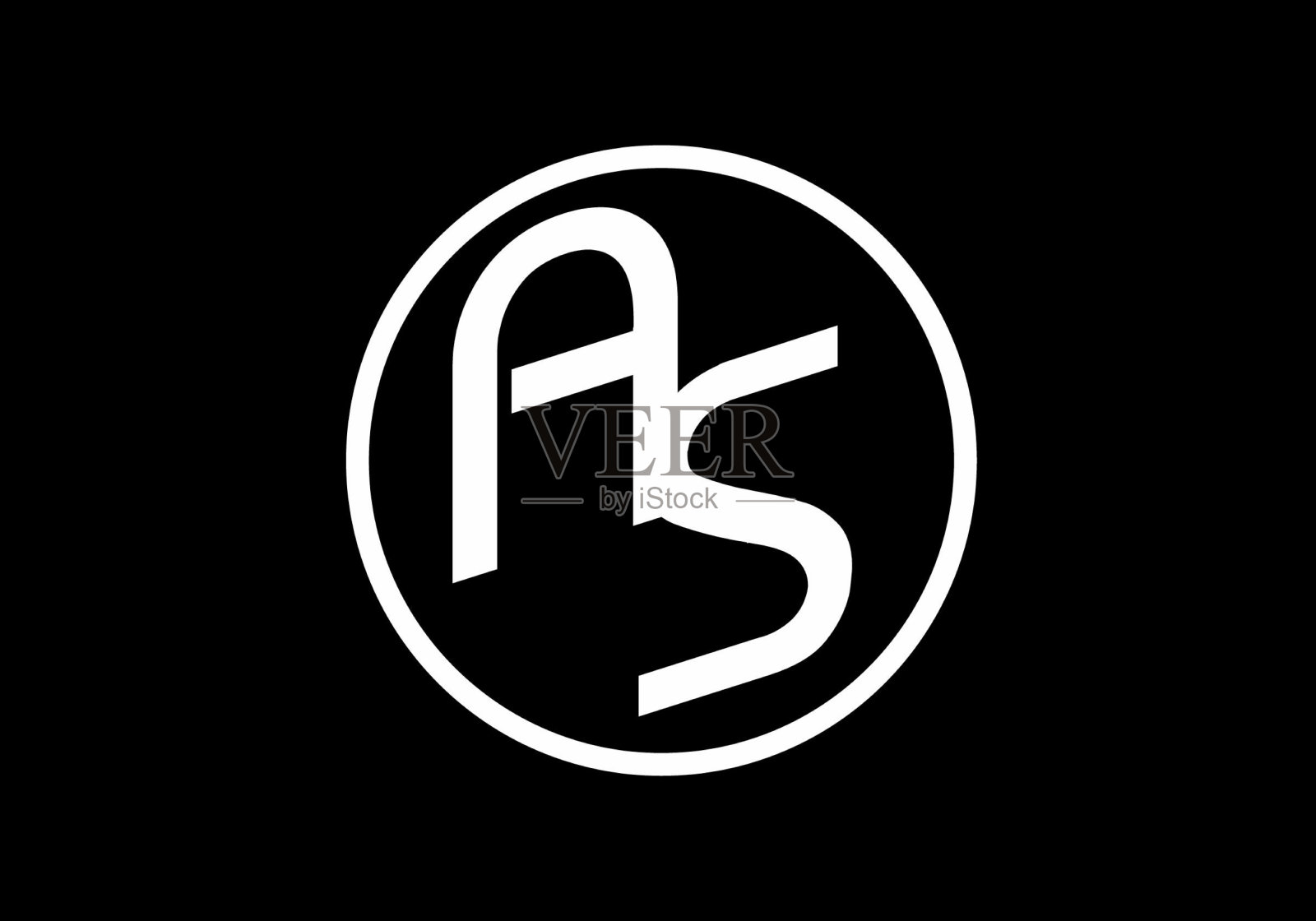 独特形状的AS首字母设计插画图片素材