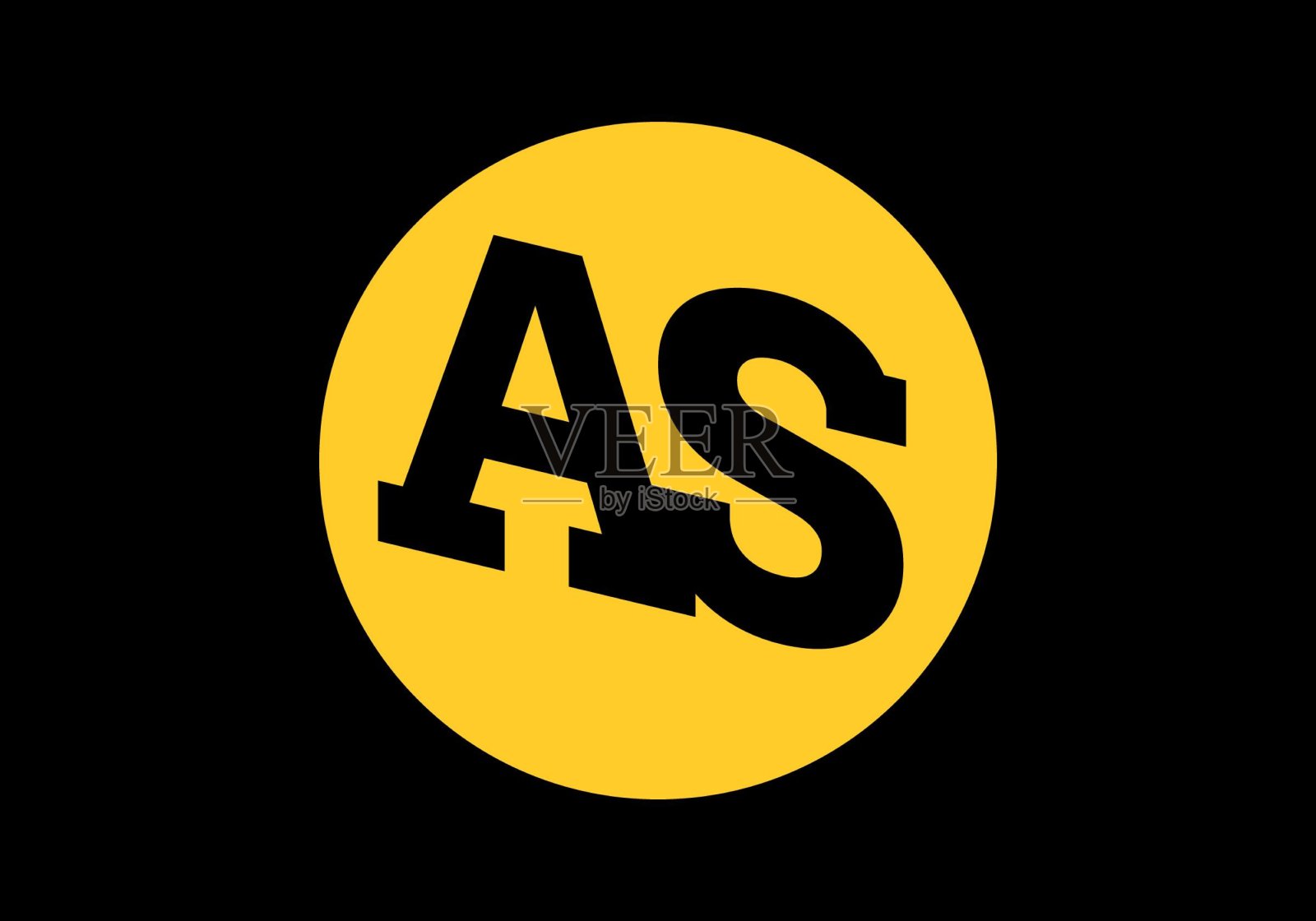 独特形状的AS首字母设计插画图片素材