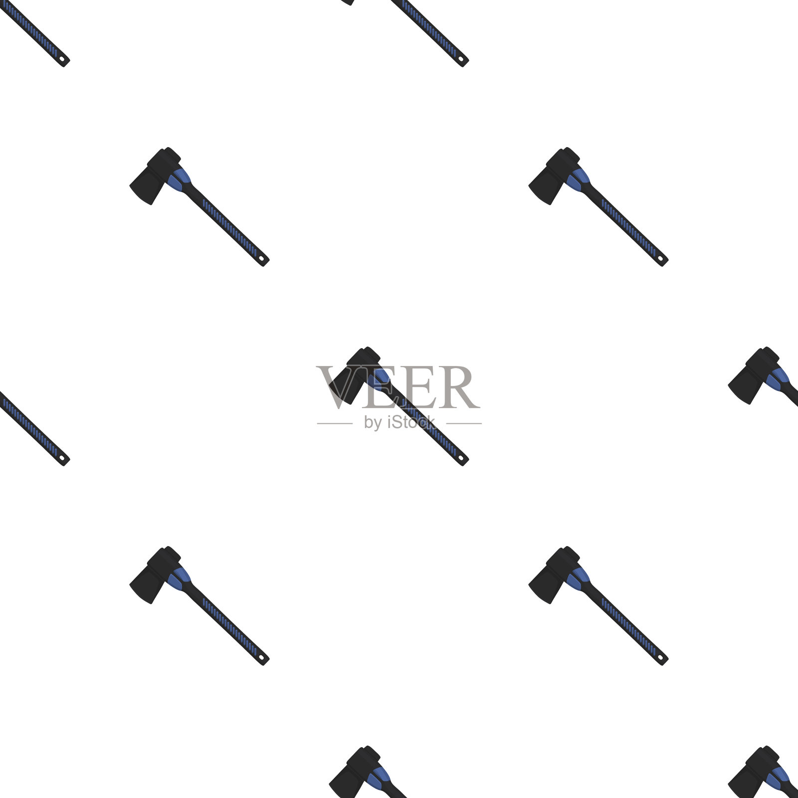 在主题图案钢轴与木柄插画图片素材