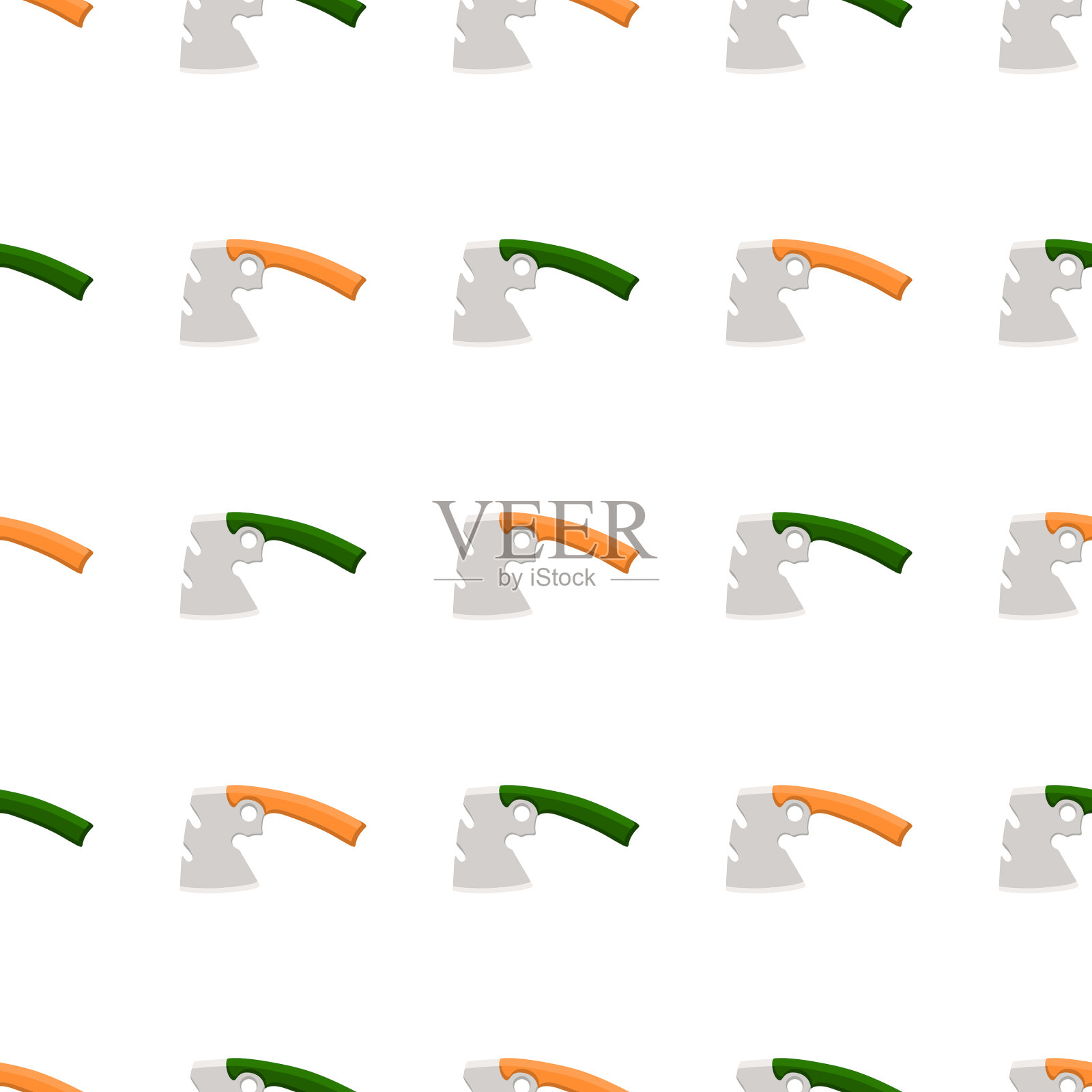 在主题图案钢轴与木柄插画图片素材