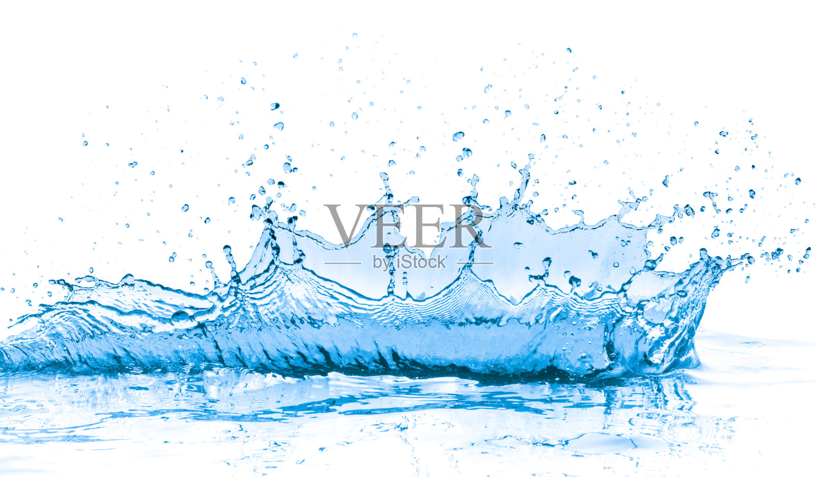 蓝色的水溅照片摄影图片