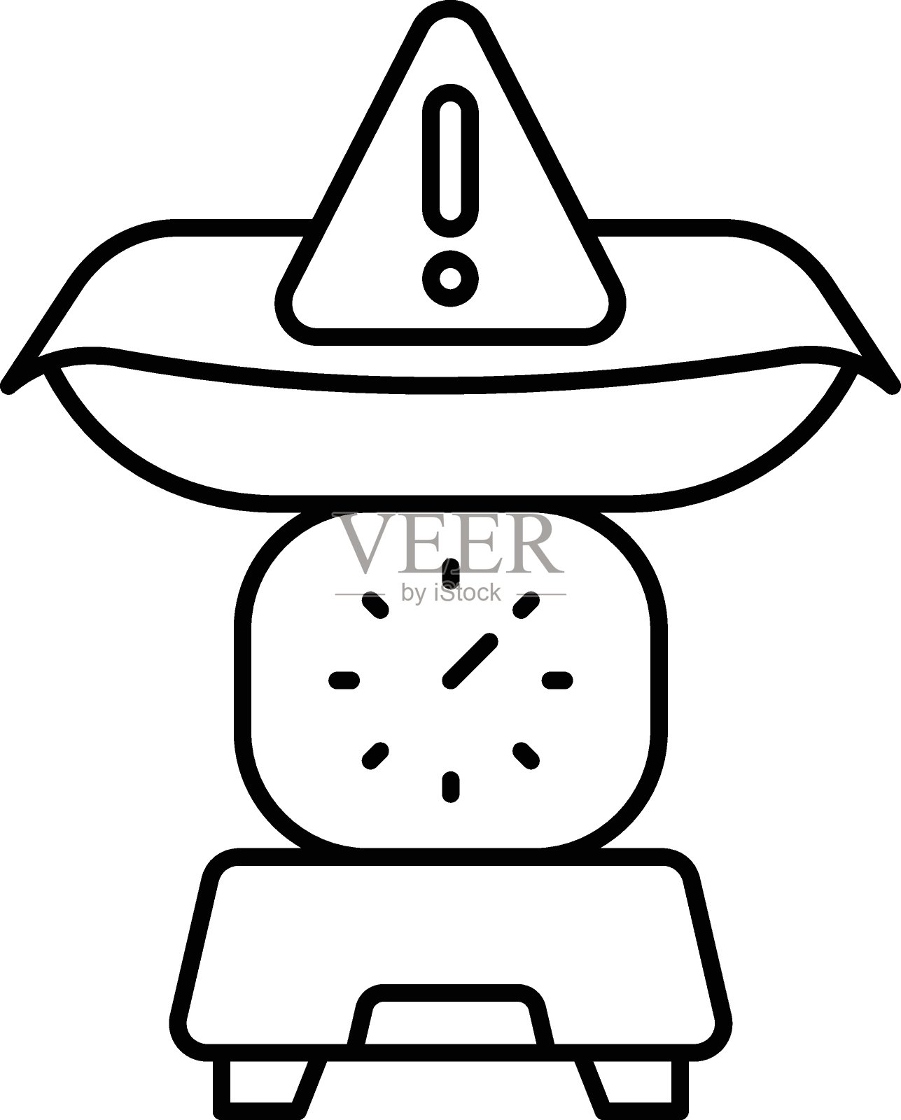 模拟婴儿秤概念矢量图标设计,重量测量装置错误符号,质量天平标志,校准和振动股票说明插画图片素材