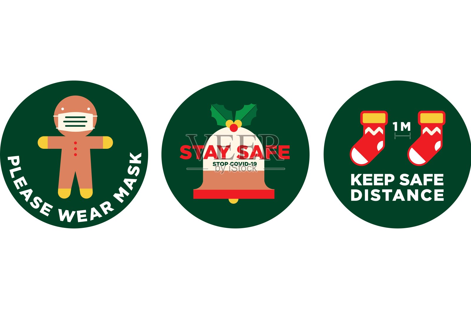 圣诞节请戴面具招牌图标插画图片素材