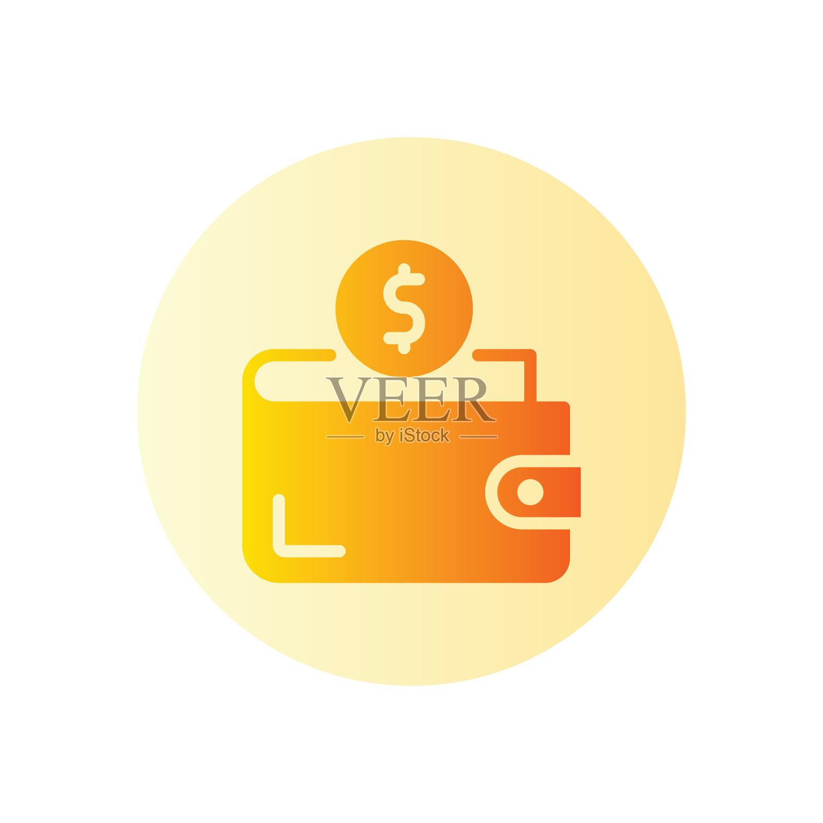 钱包货币渐变图标插画图片素材