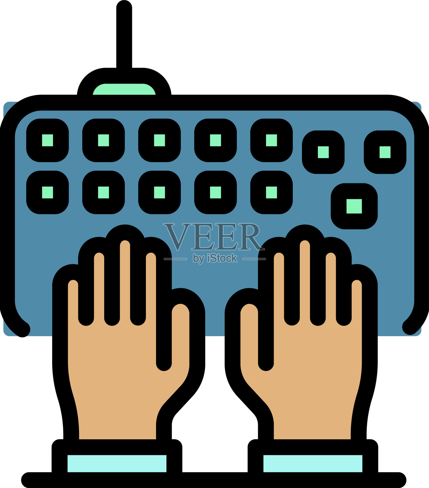 输入键盘图标颜色轮廓插画图片素材