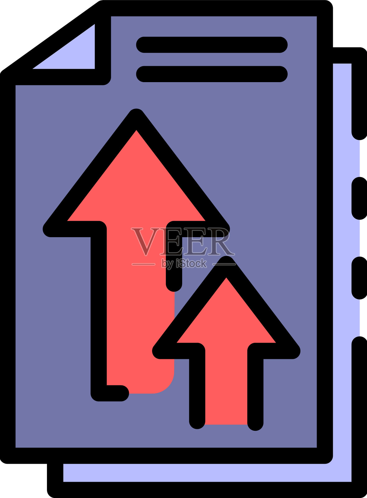 发送办公文件图标颜色大纲插画图片素材