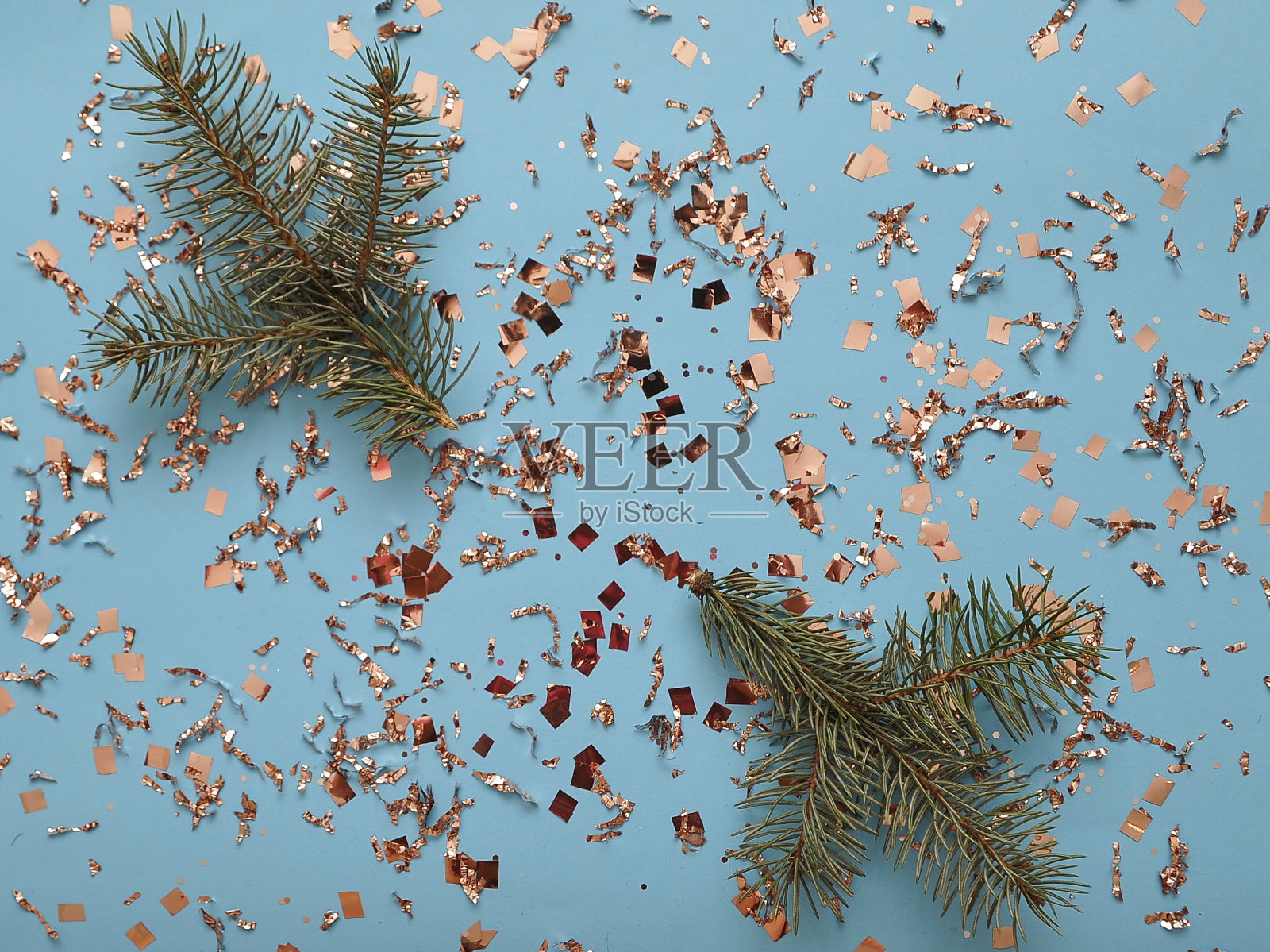 松树的枝干在五彩缤纷的背景上照片摄影图片