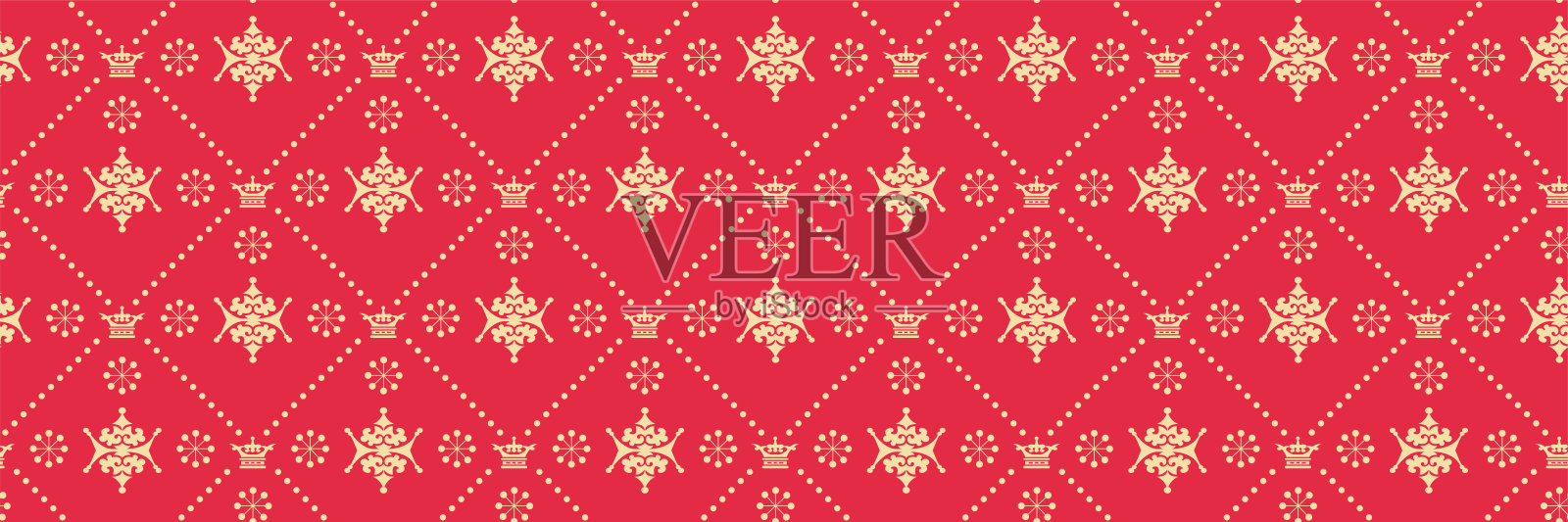 美丽的背景图像与圣诞装饰在红色的背景为您的设计。无缝背景壁纸,纹理。矢量插图。插画图片素材