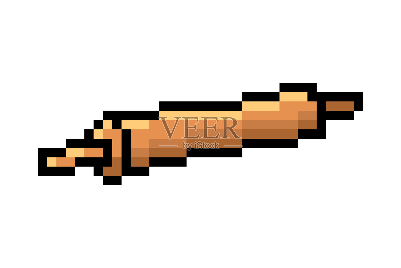 木制擀面杖,像素艺术图标孤立在白色背景。8位厨房设备。面包店的标志。生面团的烹饪工具。准备食物的餐具。老派复古80 -90年代游戏图像。插画图片素材