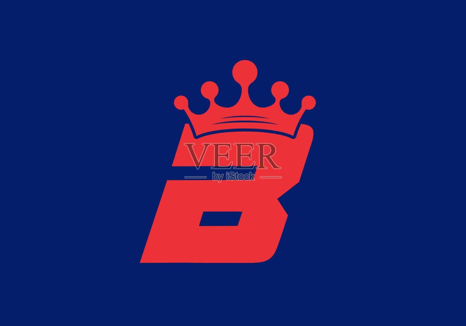 首字母B带有皇冠图案设计元素图片