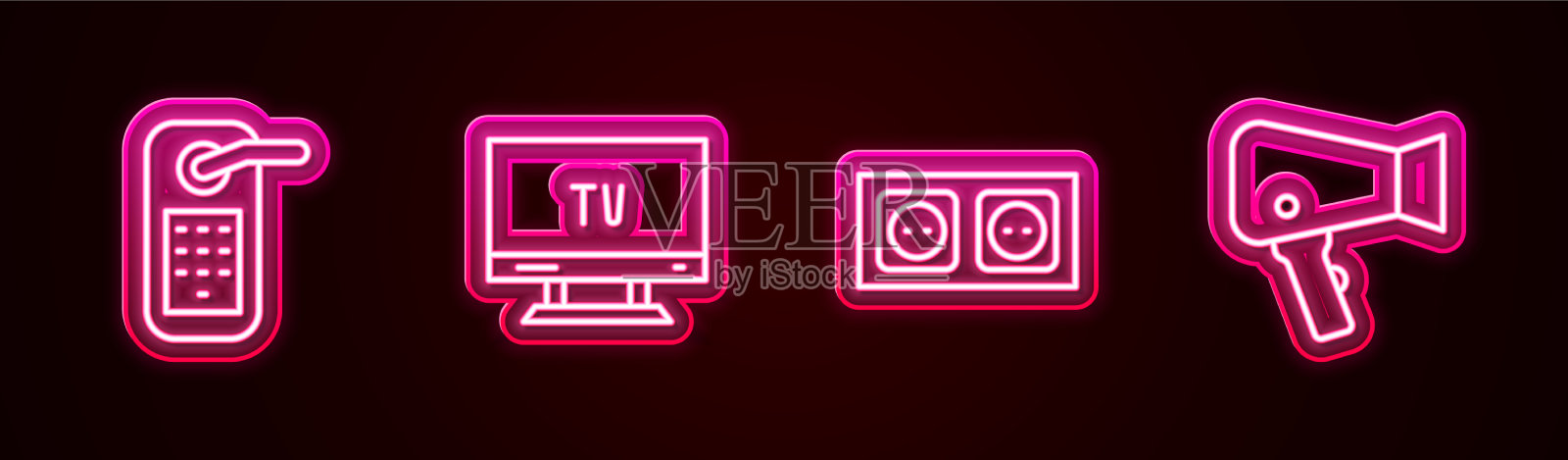 设置线数字门锁智能电视电器图标素材