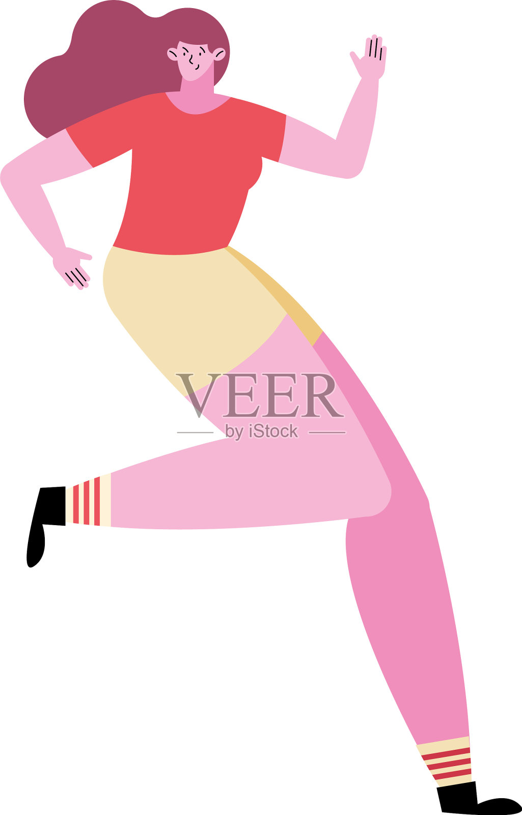 美丽的运动女子跑步设计元素图片