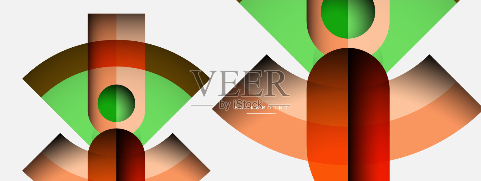 时尚的形状,颜色,最小的设计构成插画图片素材