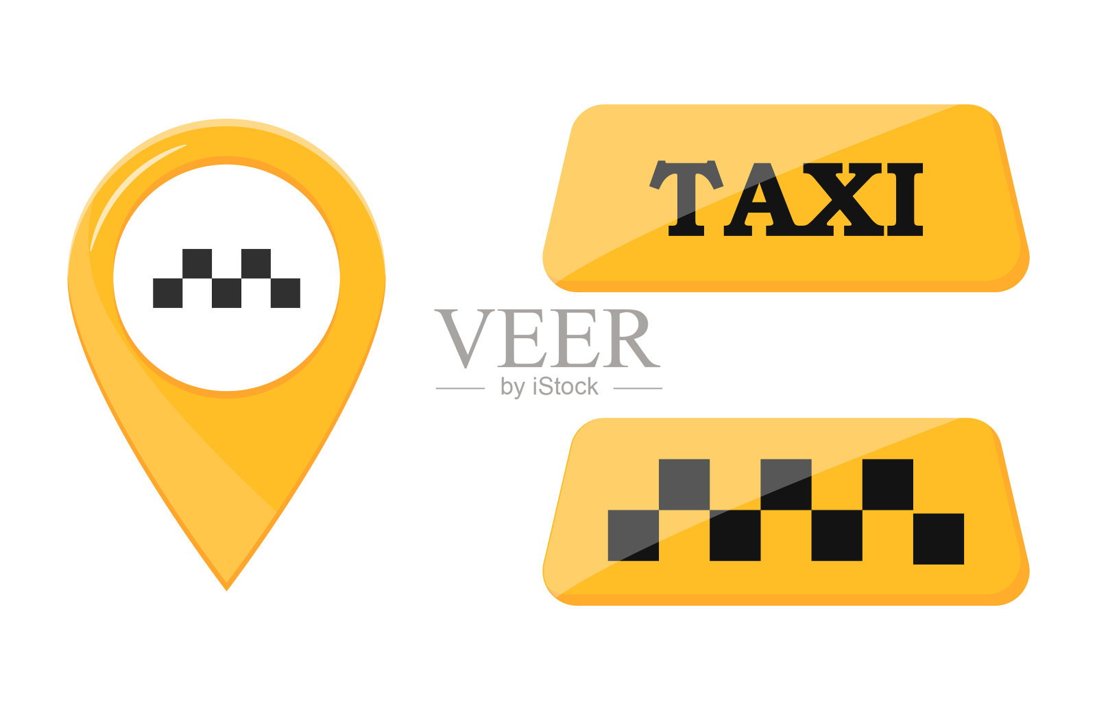 出租车的迹象。矢量插图孤立的白色背景。插画图片素材