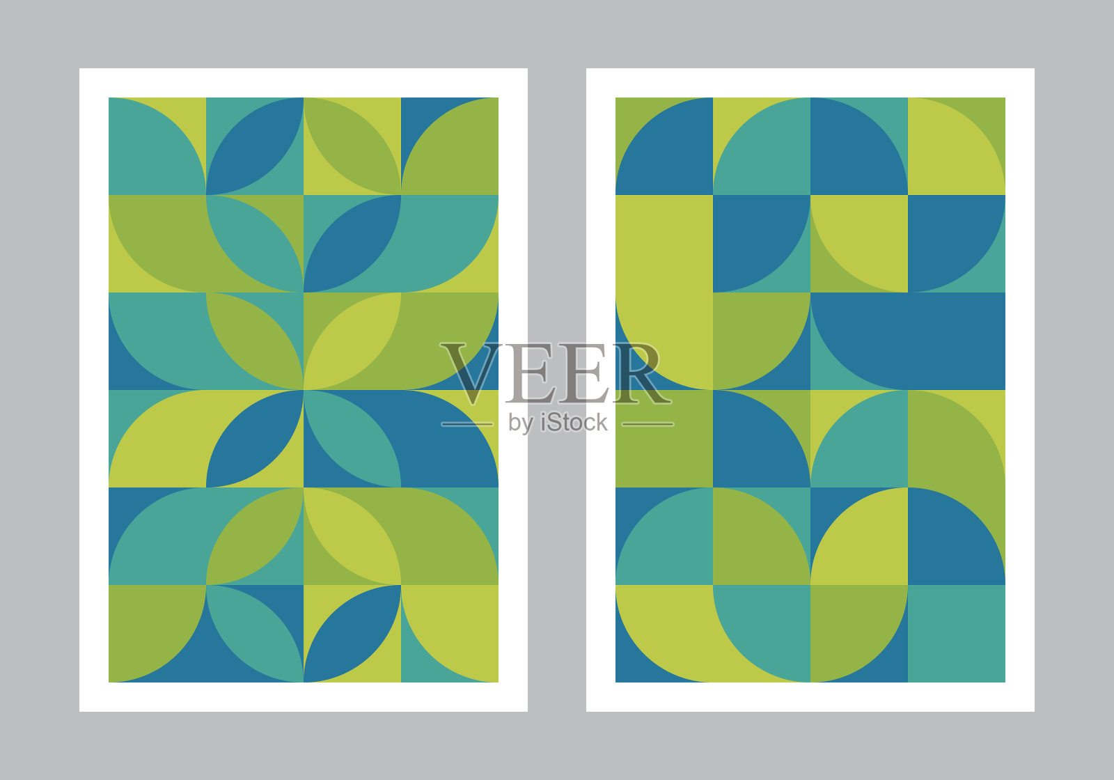 绿蓝几何图案背景包豪斯风格插画图片素材