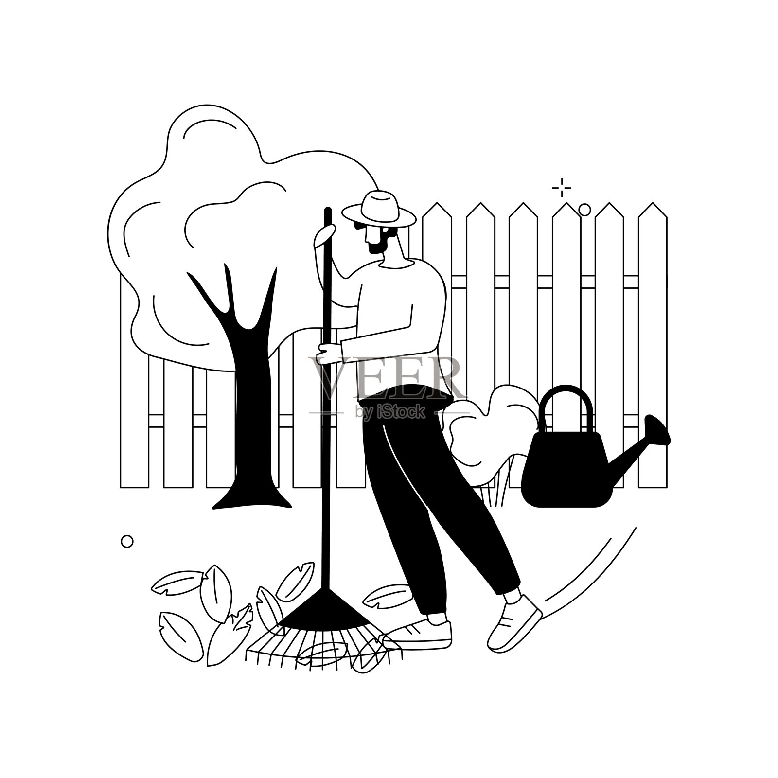 花园维护抽象概念矢量插图。插画图片素材