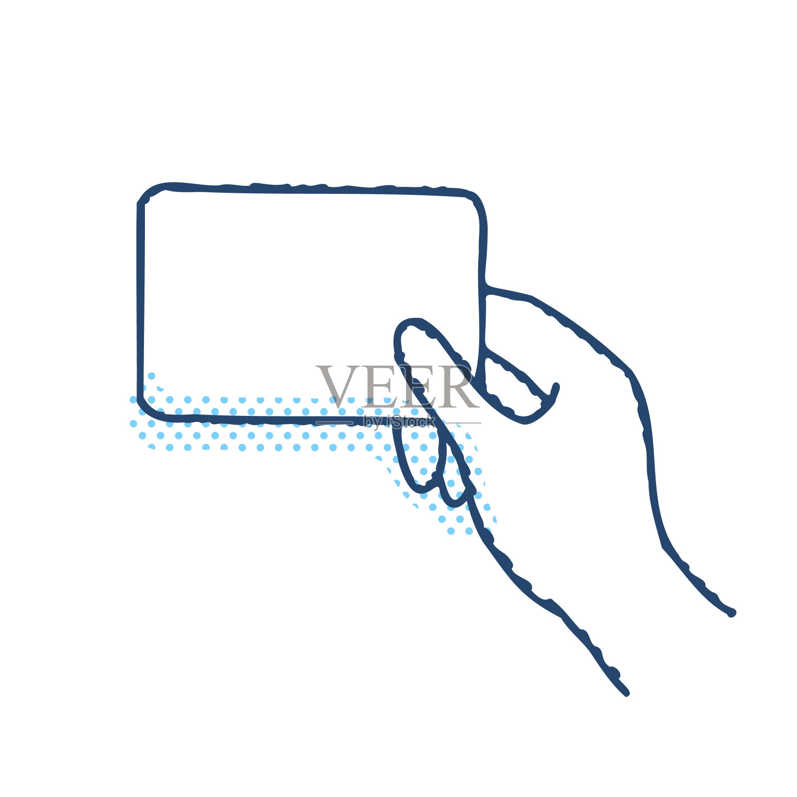 手里拿着一张白色卡片的插图插画图片素材