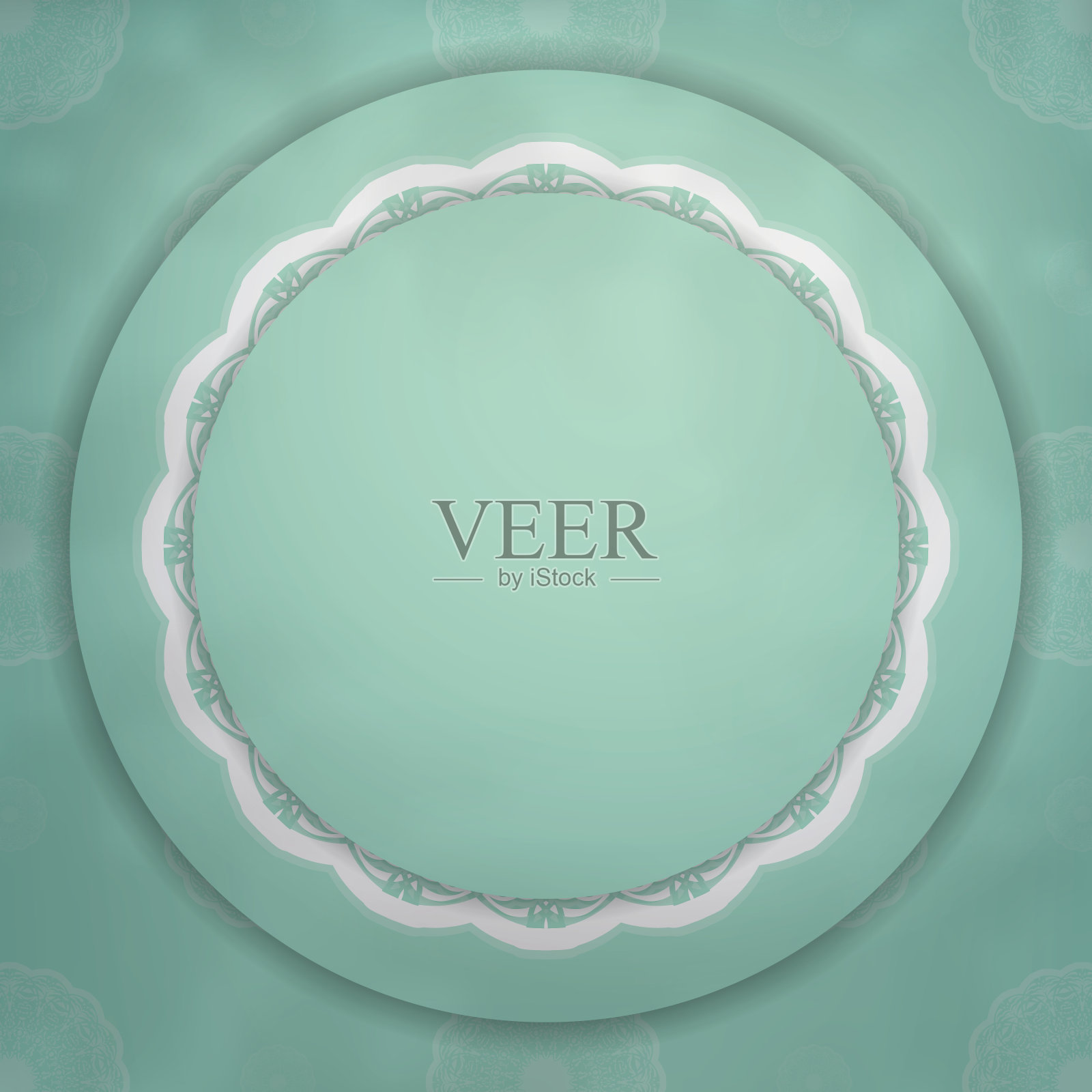 复古的白色图案贺卡薄荷色为您的品牌。插画图片素材