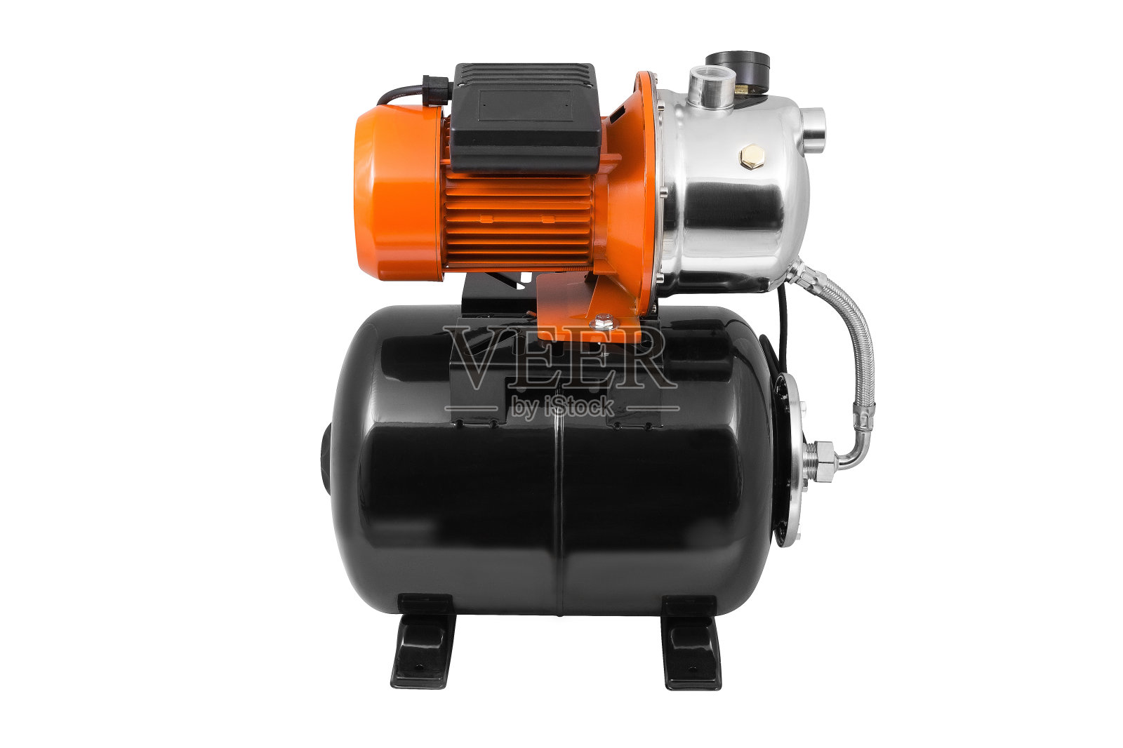 白色背景上的水泵站照片摄影图片