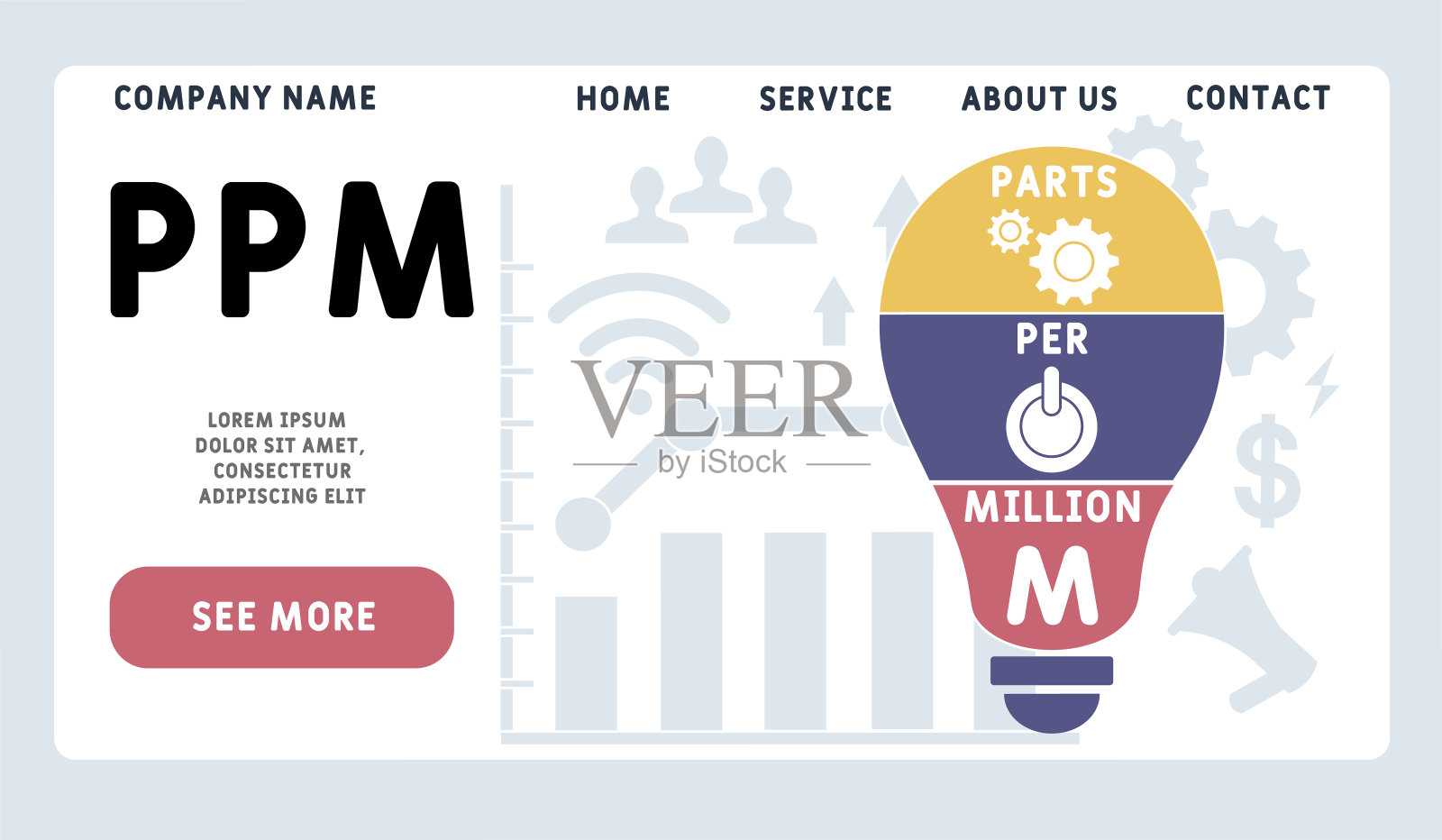 PPM—百万分之一的缩写插画图片素材