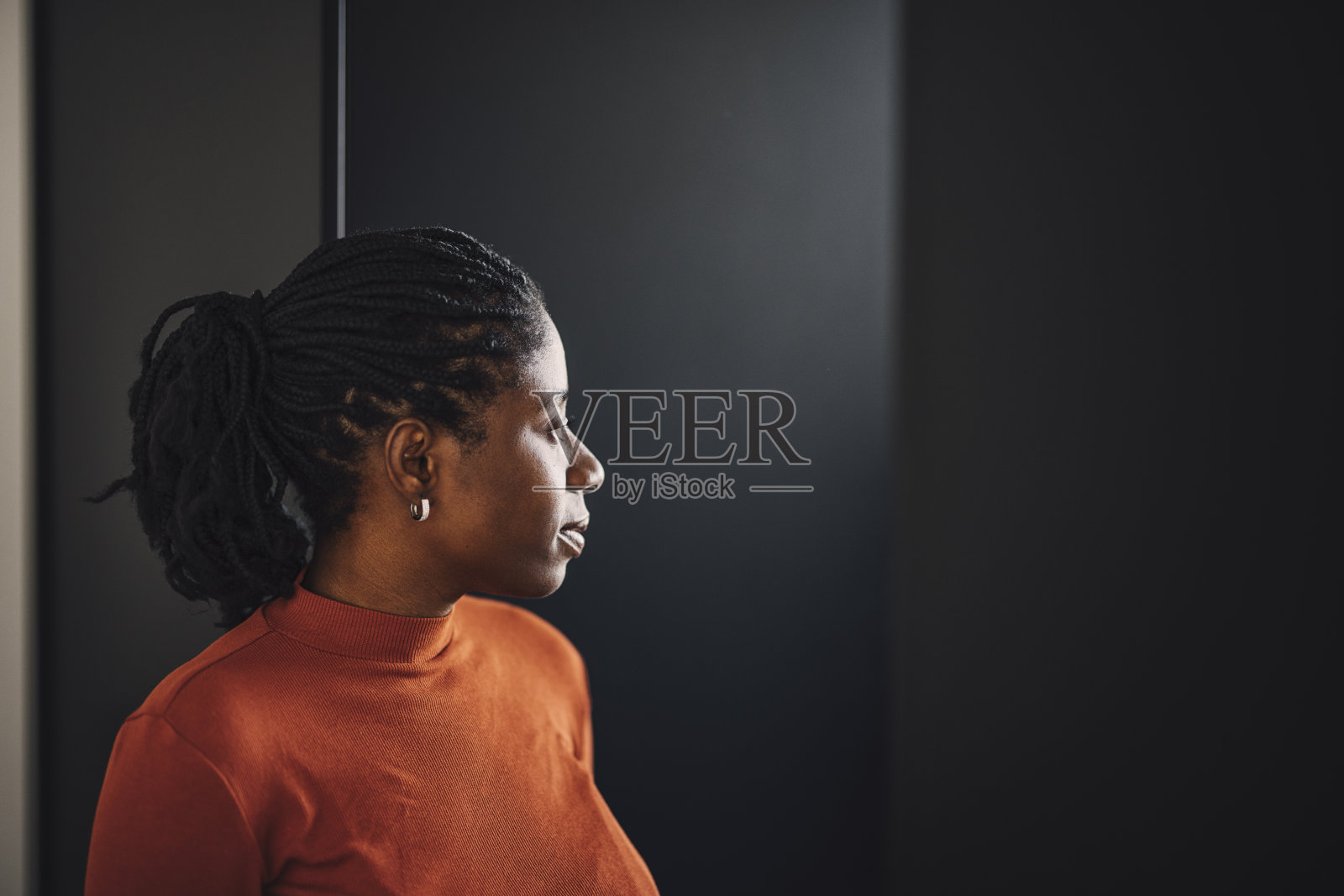 《居家严肃的商界女性肖像》照片摄影图片