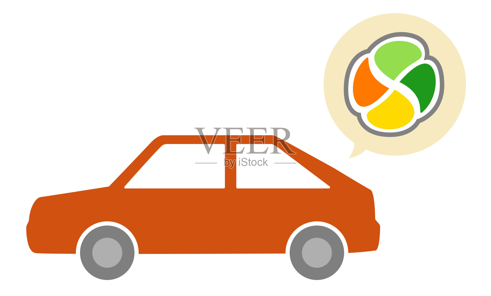 这是一个汽车插图和老年司机标志(老年司机标志)。插画图片素材