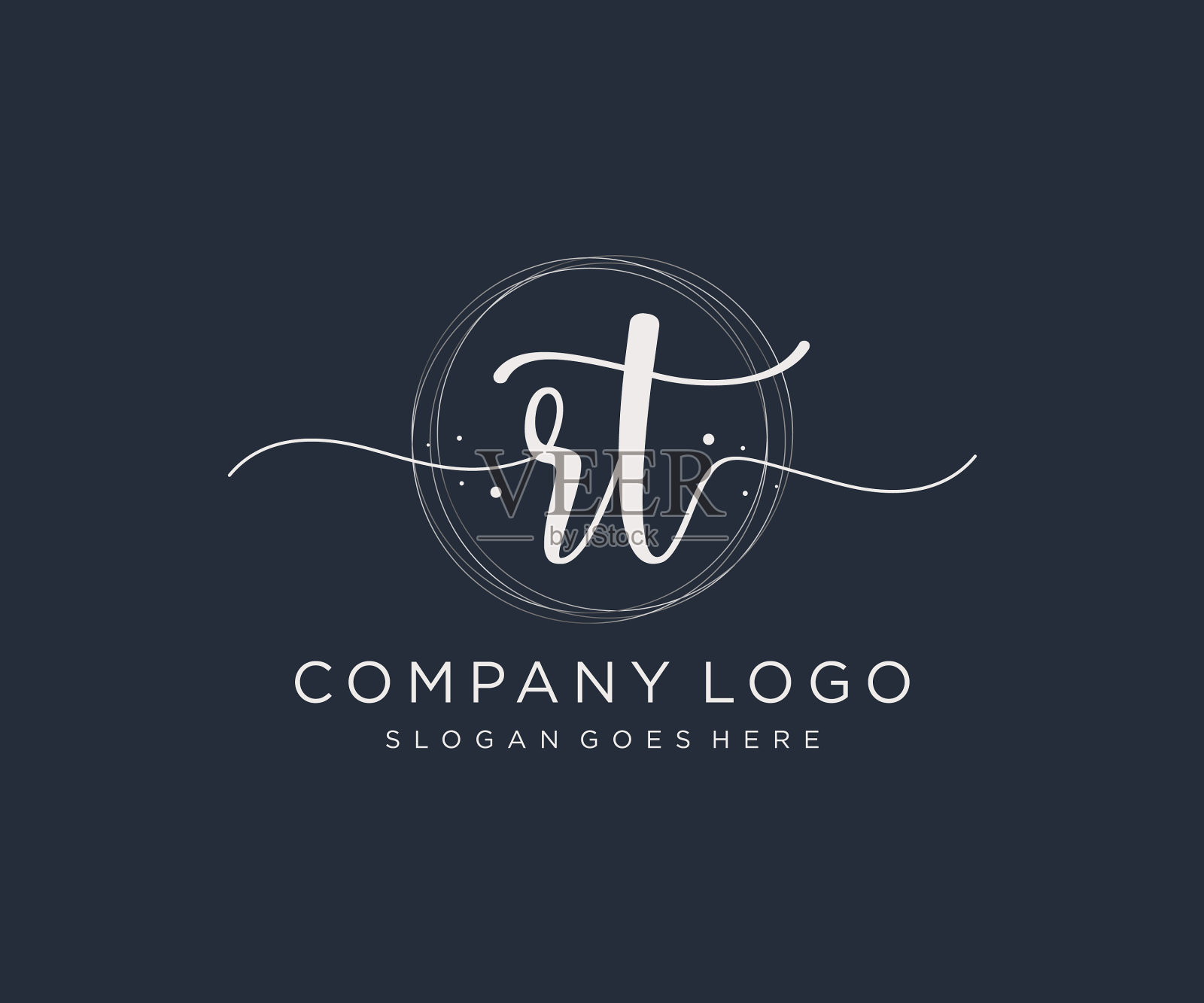 可用于自然沙龙的初始rt女性标志插画图片素材