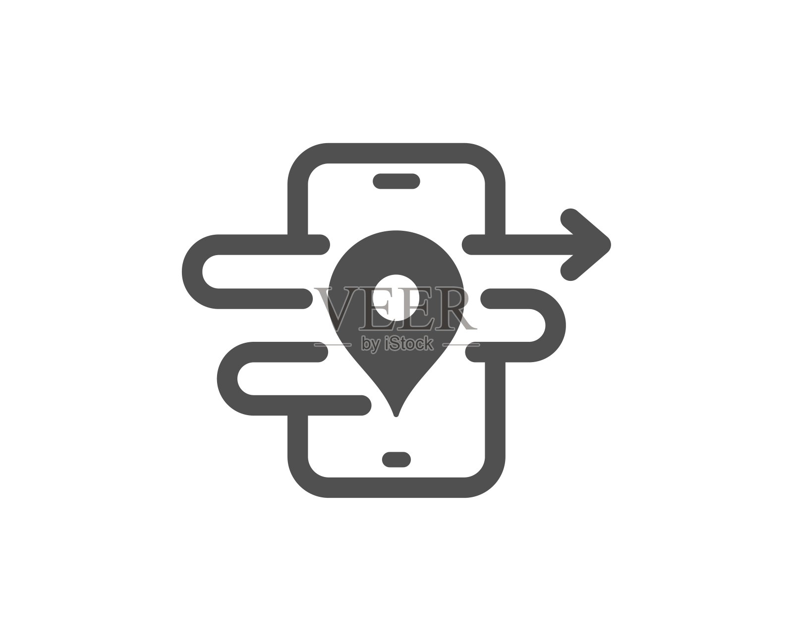 全球定位系统(GPS)质量的图标。电话导航地图标志。向量插画图片素材