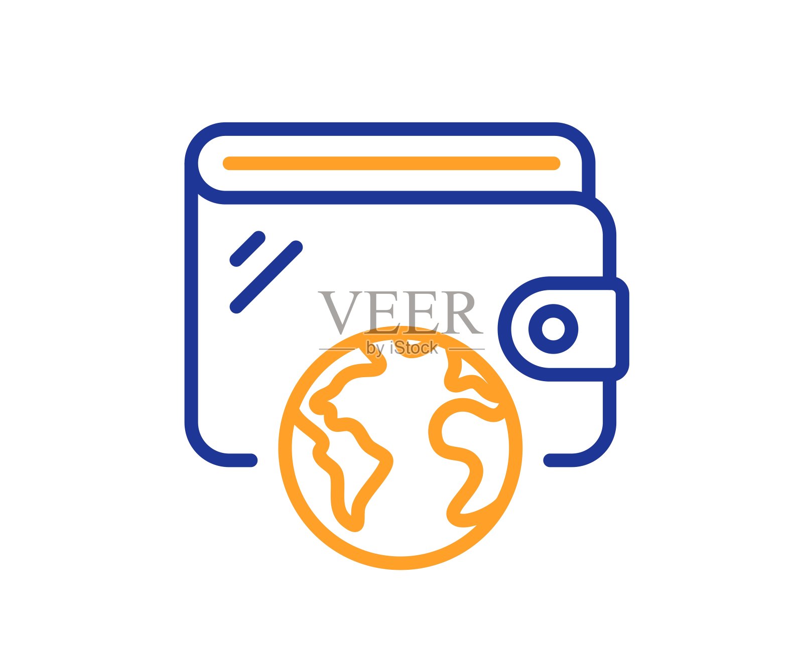 钱包行图标。网上钱袋标志。向量插画图片素材