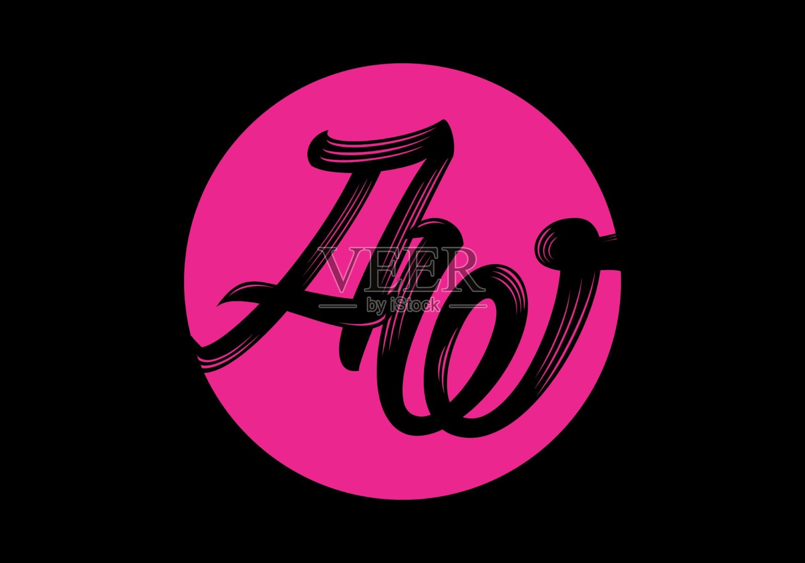 AW在色彩设计中的首字母插画图片素材