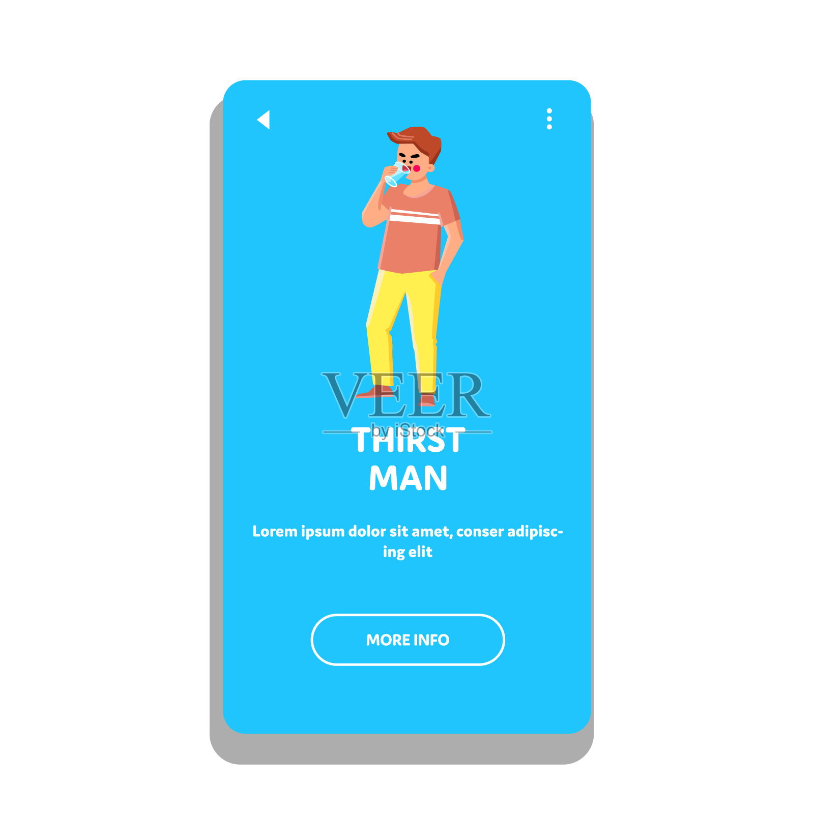 口渴的人饮水矢量插画图片素材