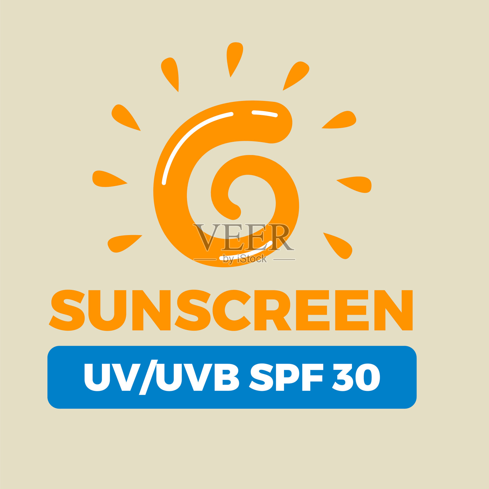 紫外线防护牌插画图片素材