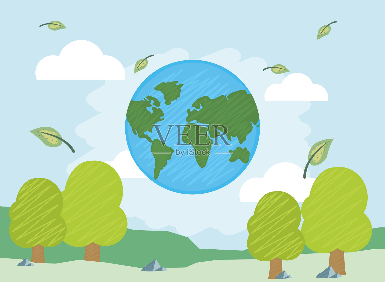 美丽的森林设计插画图片素材