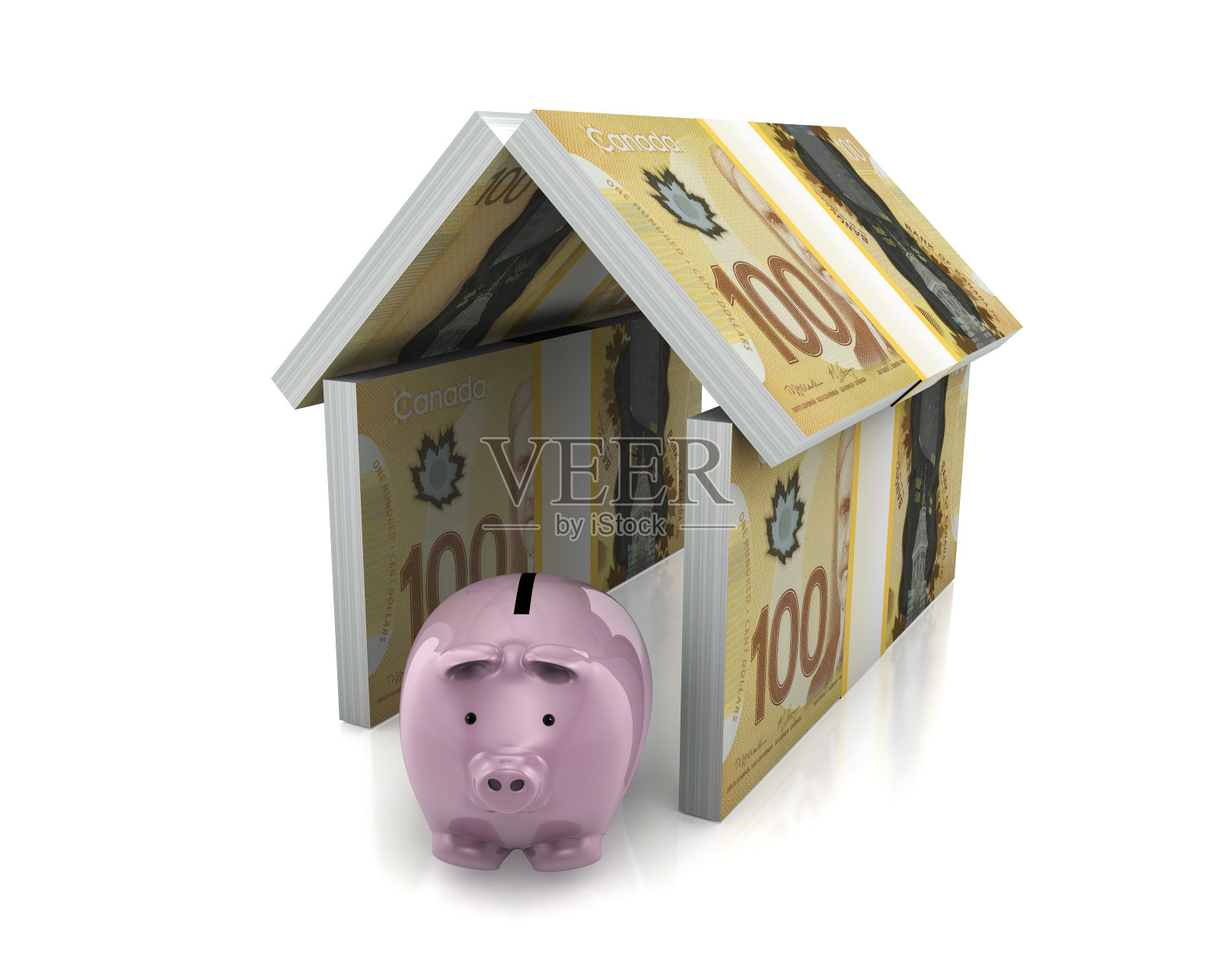 加币保险存钱罐照片摄影图片