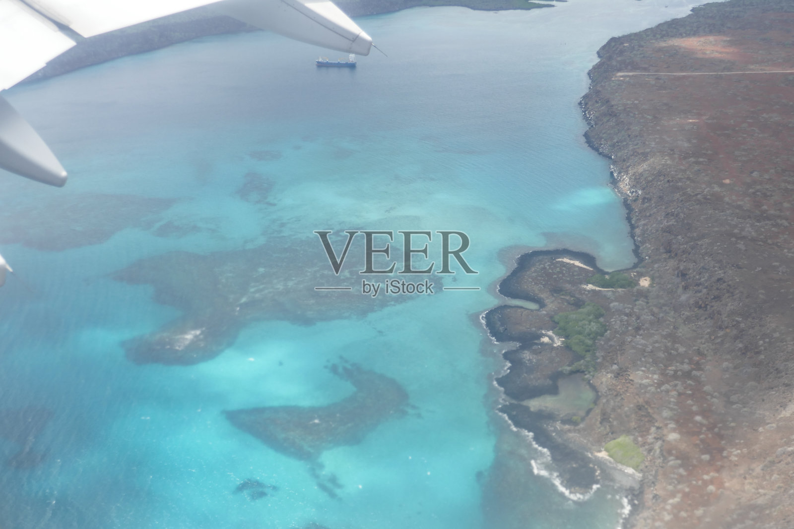 飞往加拉帕戈斯群岛的西摩机场照片摄影图片