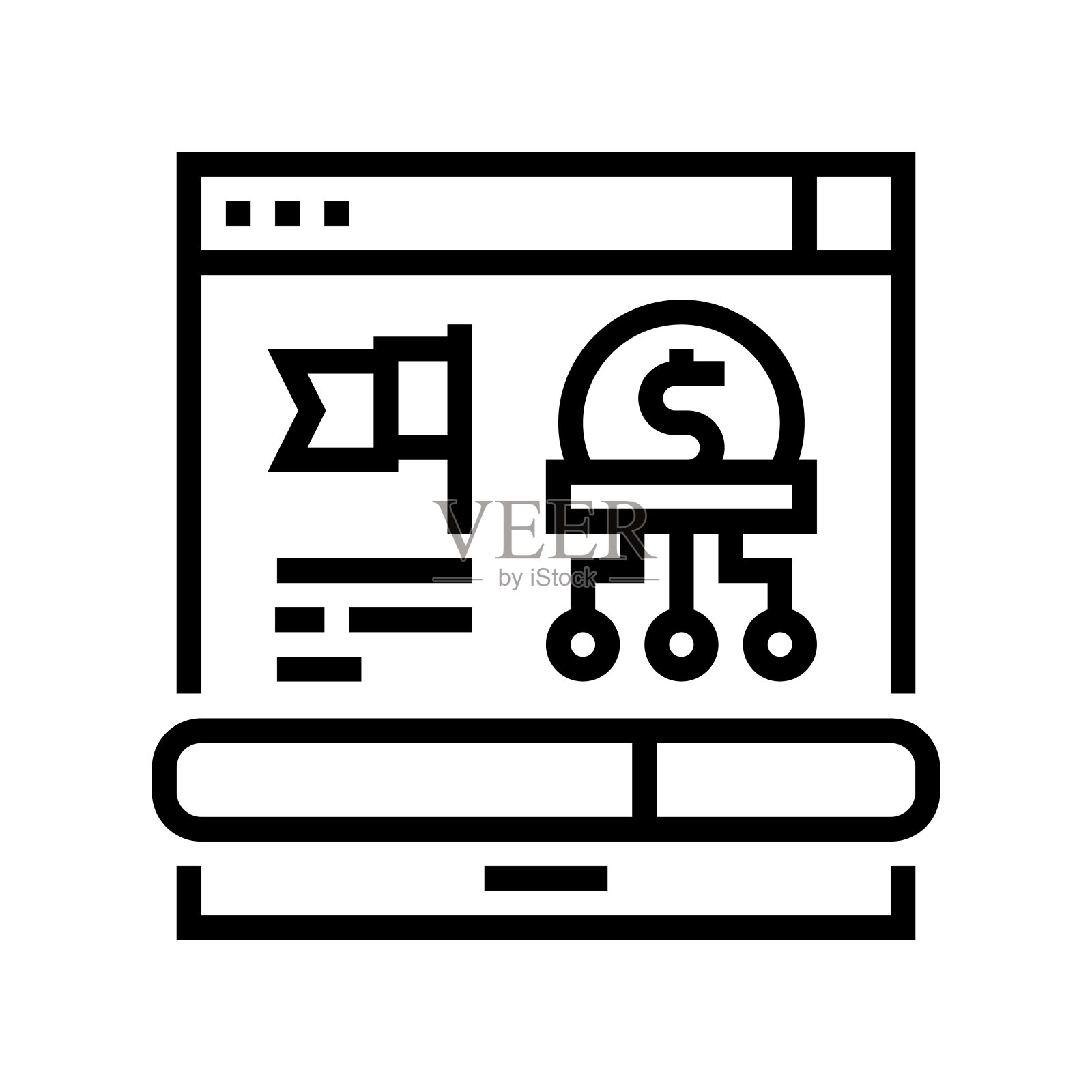 众筹企业职业线图标矢量插图图标素材