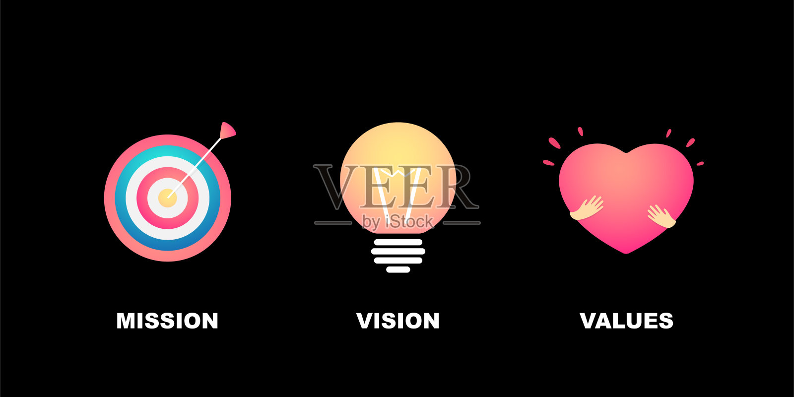 使命,愿景和的商业说明插画图片素材