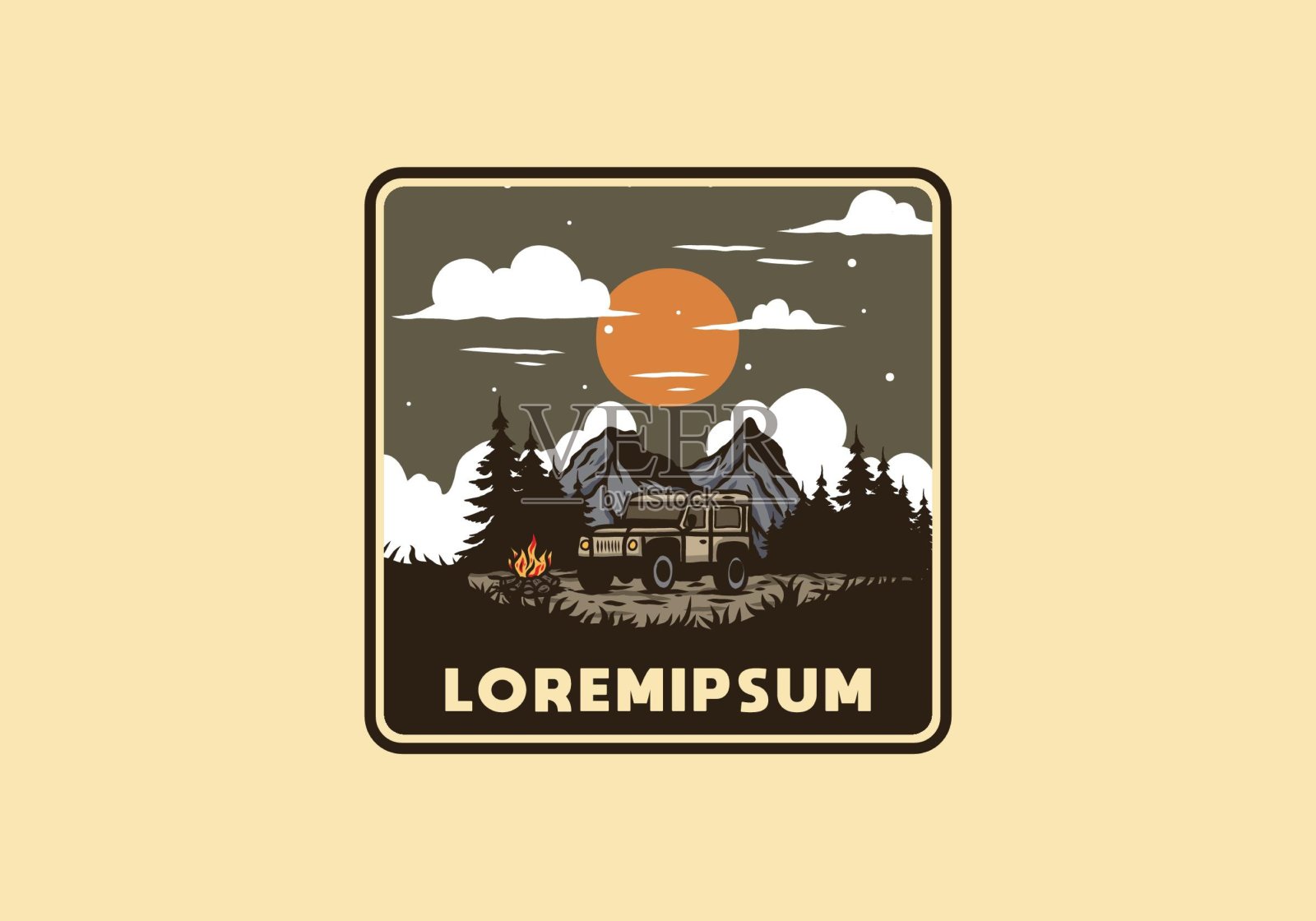 汽车着陆标志插图设计插画图片素材