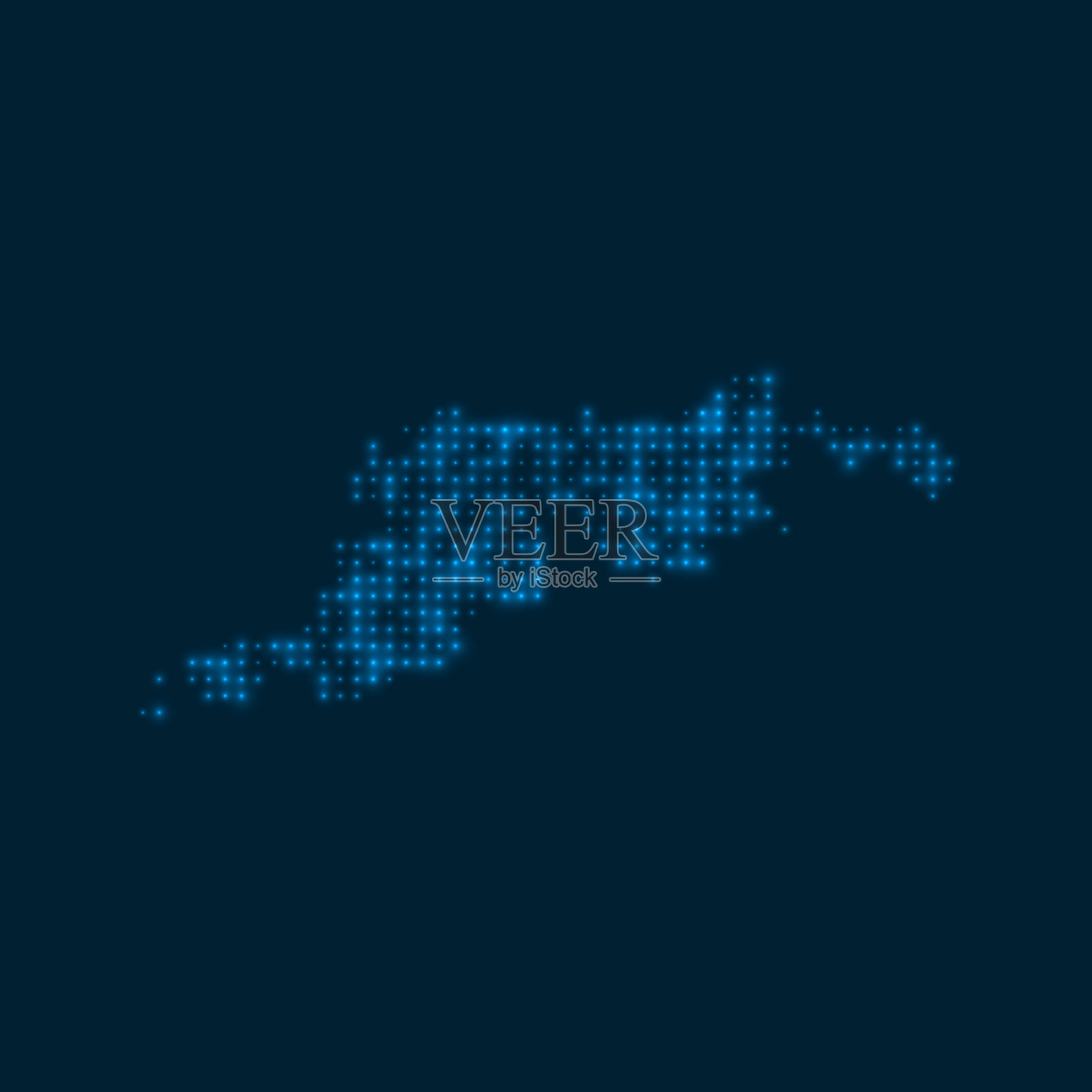 托尔托拉星点发光地图。插画图片素材