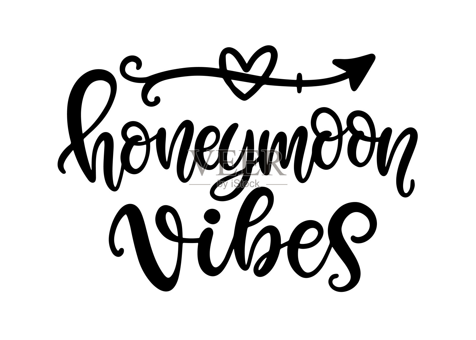 蜜月气氛手写体模板插画图片素材