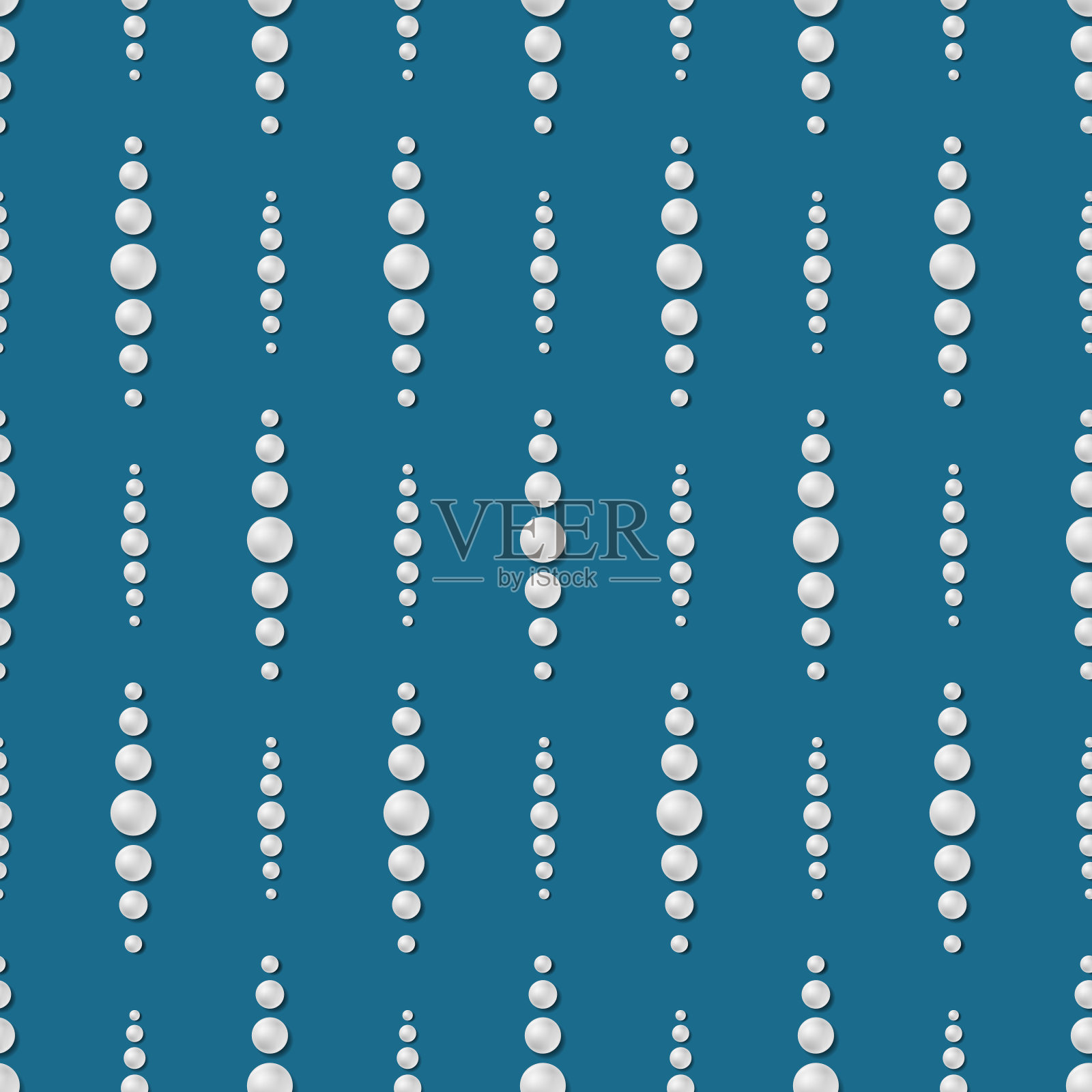 无缝模式的现实珍珠在深蓝色插画图片素材