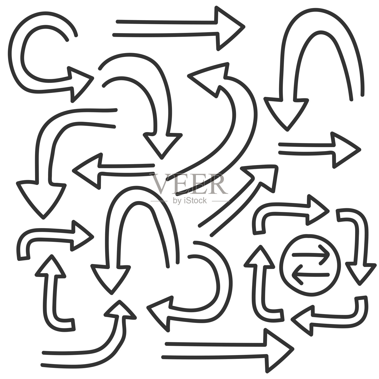 箭头设置手绘风格,矢量设计设计元素图片