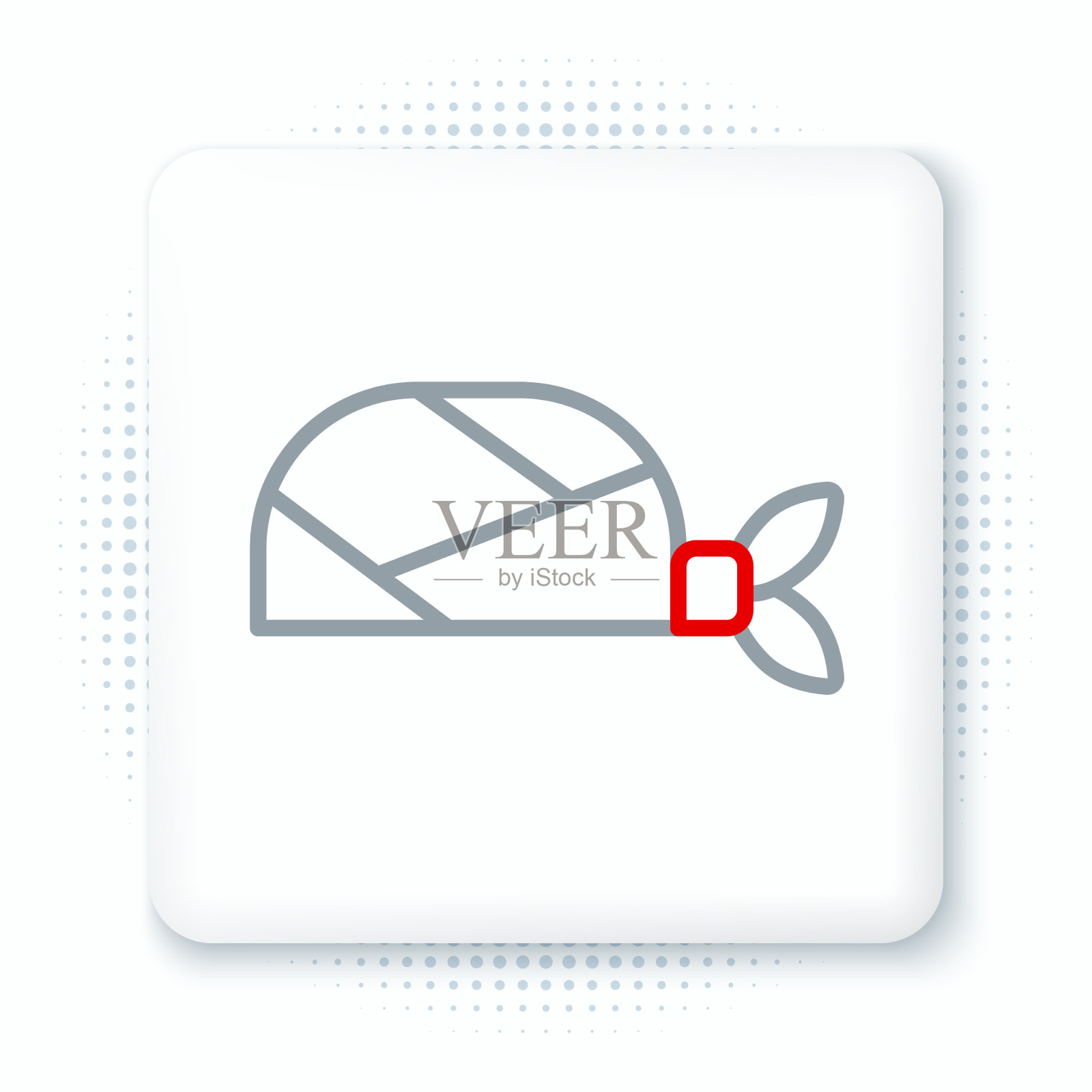 线海盗大手帕为头部图标孤立插画图片素材