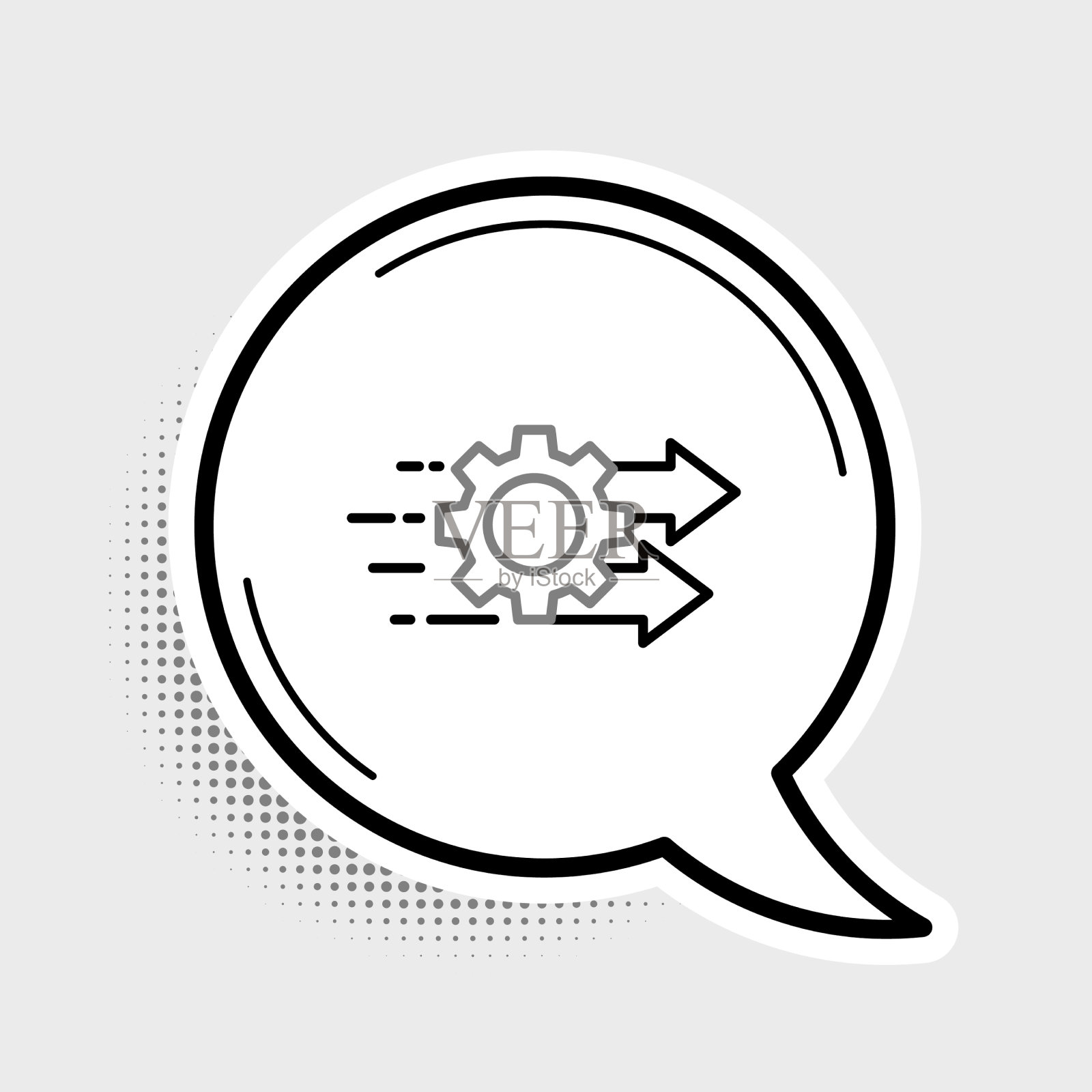 线时间管理图标隔离在灰色图标素材