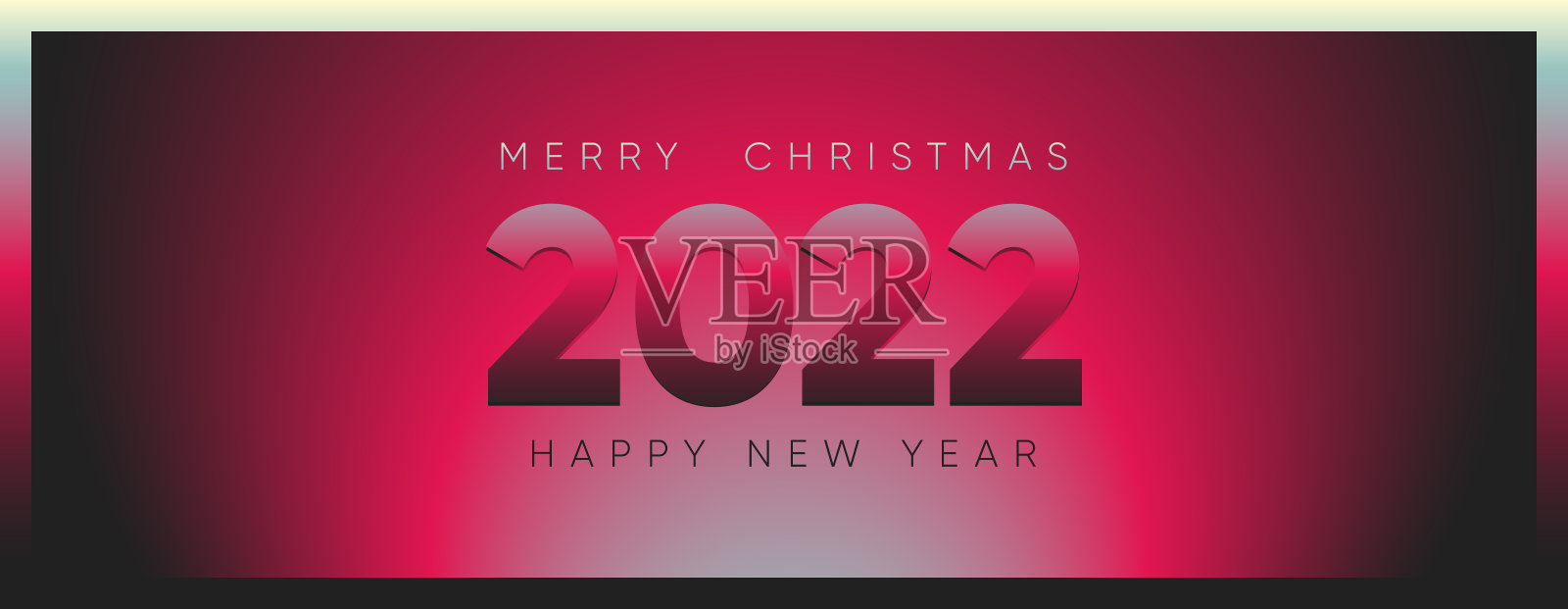 圣诞快乐,2022年新年快乐贺卡。2022年的现代未来模板。设计模板素材