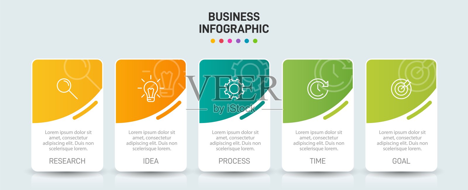 信息图形设计与图标和5个选项或步骤。细线的向量。信息图的业务概念。可用于信息图形,流程图,报告,网站,横幅,印刷材料。插画图片素材
