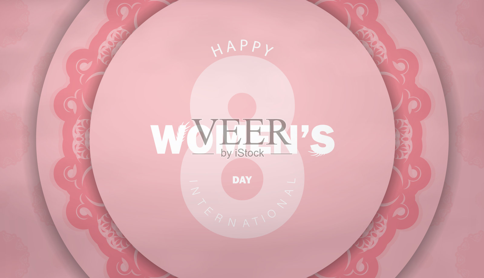 贺卡国际妇女节粉红与豪华图案插画图片素材